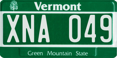 VT license plate XNA049