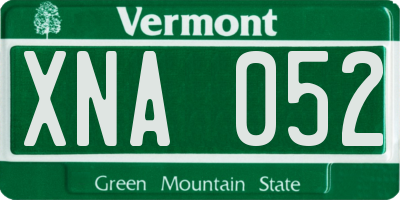 VT license plate XNA052