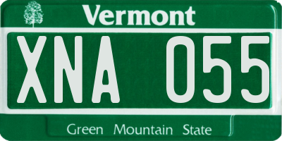 VT license plate XNA055