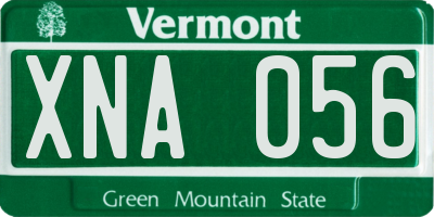 VT license plate XNA056