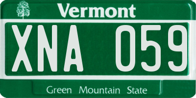 VT license plate XNA059