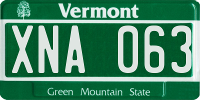VT license plate XNA063