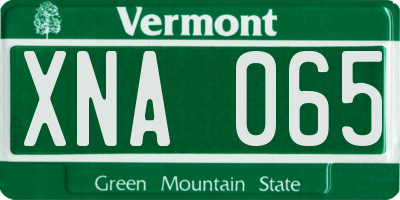 VT license plate XNA065