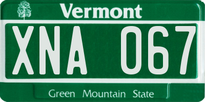 VT license plate XNA067