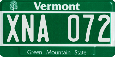 VT license plate XNA072