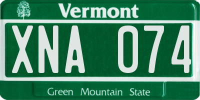 VT license plate XNA074