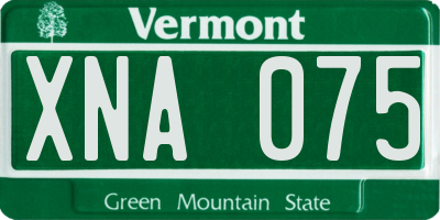 VT license plate XNA075