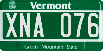 VT license plate XNA076