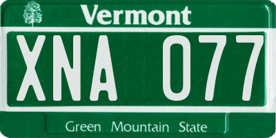 VT license plate XNA077