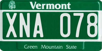 VT license plate XNA078