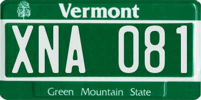 VT license plate XNA081