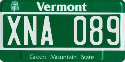 VT license plate XNA089