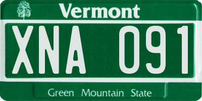 VT license plate XNA091