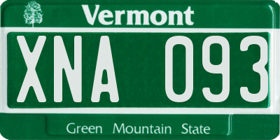 VT license plate XNA093