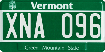 VT license plate XNA096