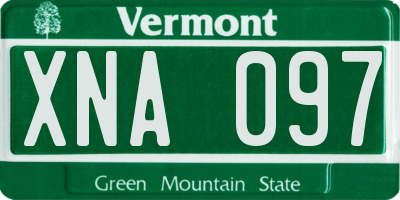 VT license plate XNA097