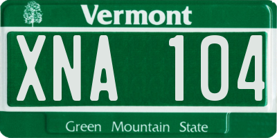 VT license plate XNA104