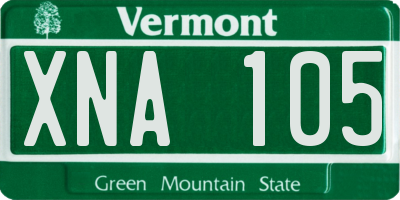 VT license plate XNA105
