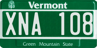 VT license plate XNA108