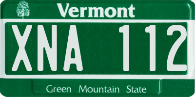 VT license plate XNA112