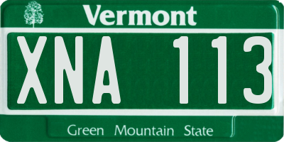 VT license plate XNA113