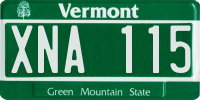 VT license plate XNA115