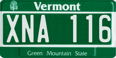 VT license plate XNA116