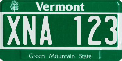 VT license plate XNA123