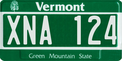 VT license plate XNA124