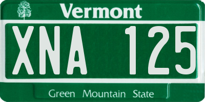 VT license plate XNA125