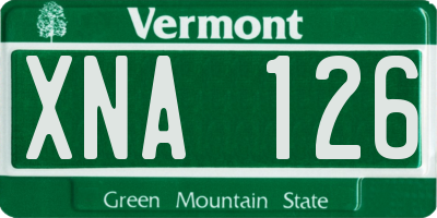 VT license plate XNA126