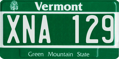 VT license plate XNA129