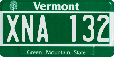 VT license plate XNA132