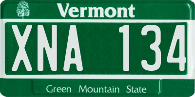 VT license plate XNA134