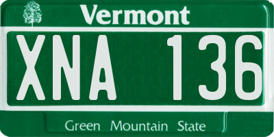 VT license plate XNA136