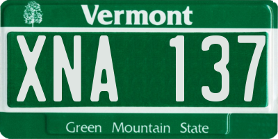 VT license plate XNA137