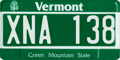 VT license plate XNA138