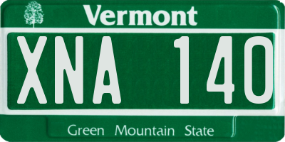 VT license plate XNA140