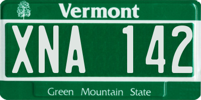 VT license plate XNA142