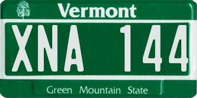 VT license plate XNA144