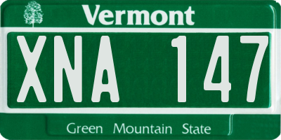 VT license plate XNA147