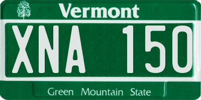 VT license plate XNA150