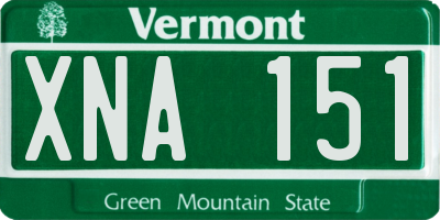 VT license plate XNA151