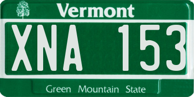 VT license plate XNA153