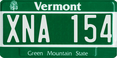 VT license plate XNA154