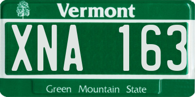 VT license plate XNA163