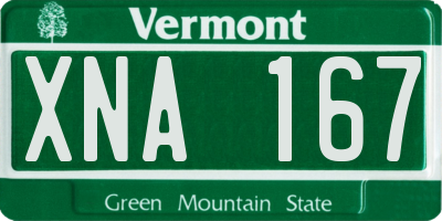VT license plate XNA167