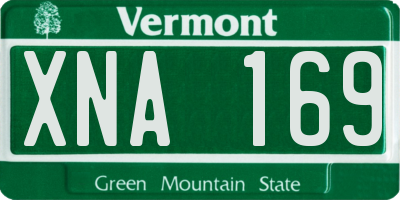 VT license plate XNA169