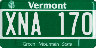 VT license plate XNA170