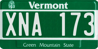 VT license plate XNA173
